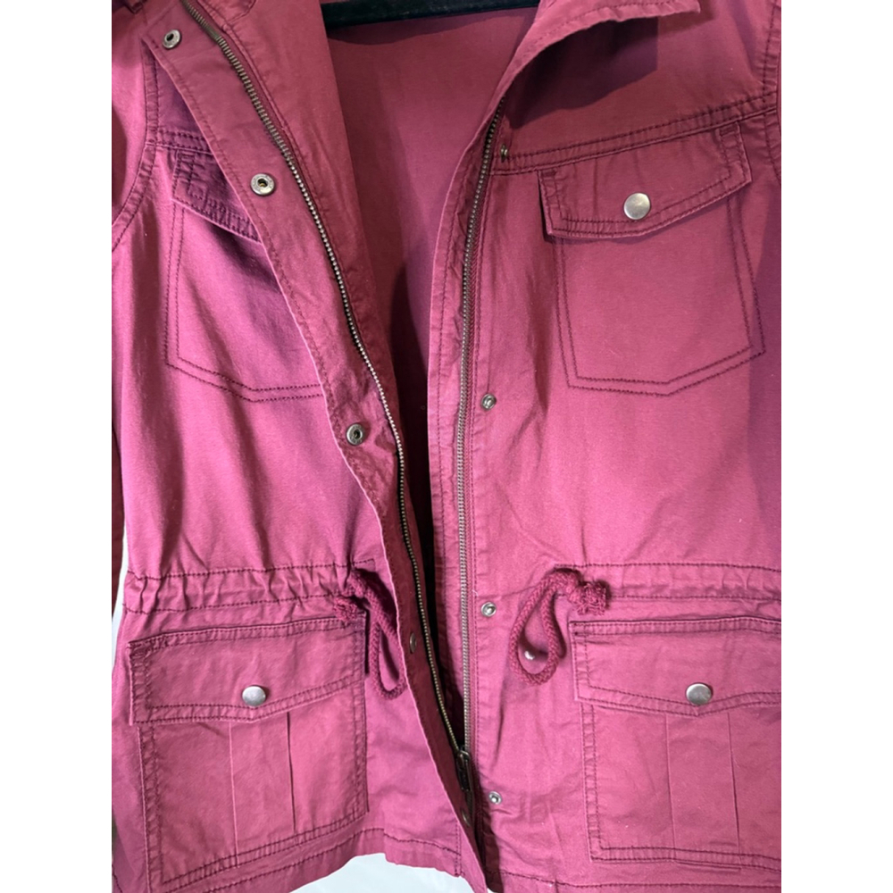Mudd Burgundy Utility Jacket Snap Front Drawstrin… - image 6